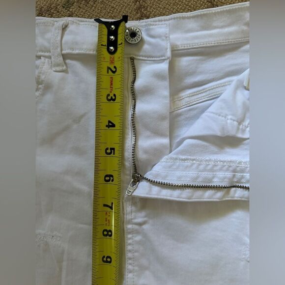 Sneek Peek white cutoff distressed denim mini skirt NWOT M - Picture 7 of 11